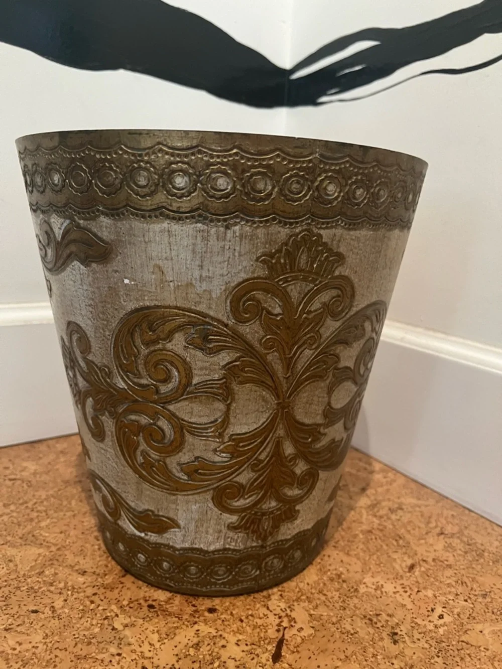 Vintage Florentine Waste Basket gold wastebasket trash can bathroom - Picture 7 of 12